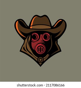 Cowboy hooded with mask.suitable for team logo, identity, community or graphic needs etc.