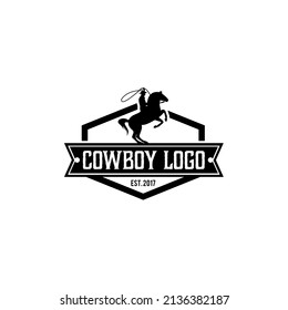 Cowboy and horse logo design