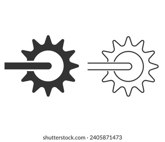 Cowboy-Reitsporn für Bootlinie Symbol einzeln auf weißem Hintergrund. Vektorgrafik