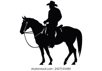 cowboy and horse running silhouettes , Cowboys ride horses, Riders on horseback
