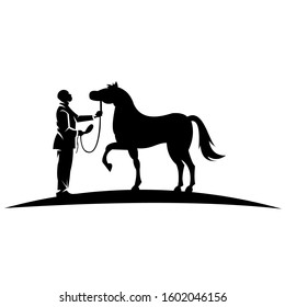 cowboy and horse silhouettes, Horse logo. Stable, farm,Valley,Company,