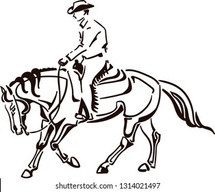 Cowboy with horse vector illustration