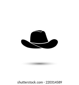 cowboy icon - black vector illustration 