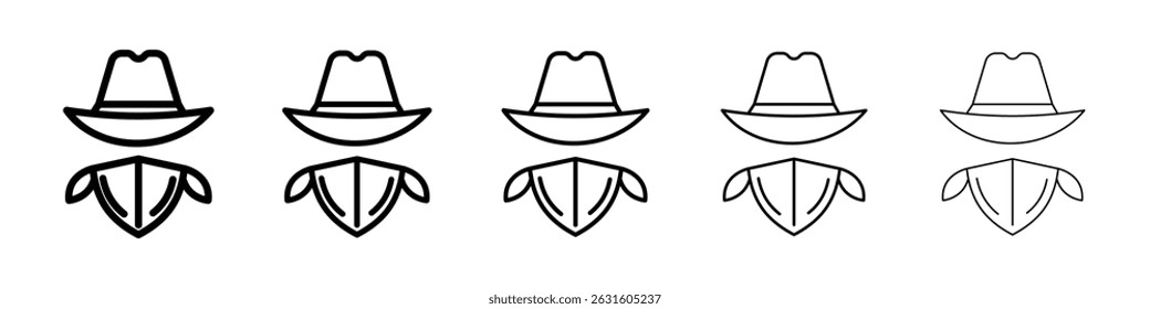 Ícone de Cowboy em preto. Ilustração vetorial para design gráfico