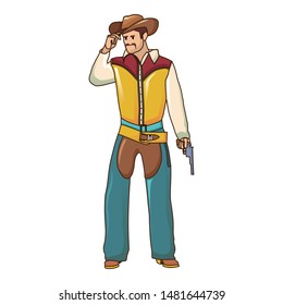 Cowboy icon. Cartoon of cowboy vector icon for web design isolated on white background