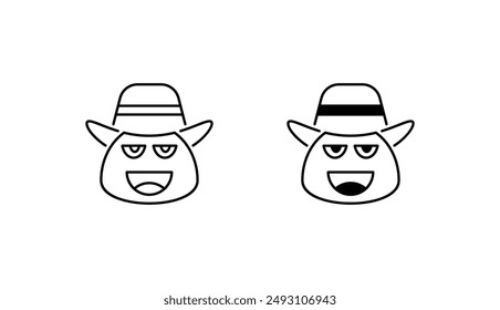 Cowboy icon design with white background stock illustration