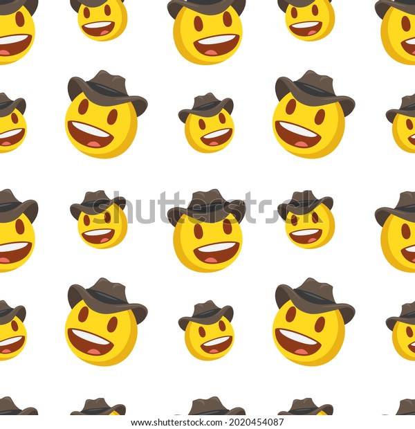 Cowboy Icon Emoji Pattern Western Person Stock Vector (Royalty Free ...