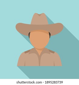 Cowboy icon. Flat illustration of cowboy vector icon for web design