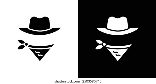 Icono de vaquero Conjunto de Vector plano contorno