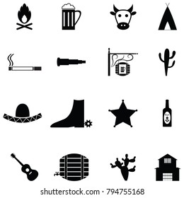 cowboy icon set