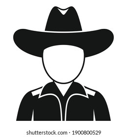 Cowboy icon. Simple illustration of cowboy vector icon for web design isolated on white background