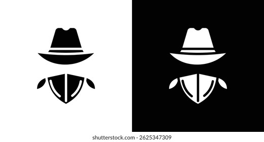 Vetor de linha simples de ícone de Cowboy. Símbolo, logotipo.