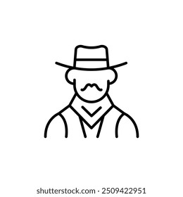 Cowboy icon. Simple cowboy icon for social media, app, and web design. Vector illustration