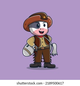 Cowboy icon standing smiling happily