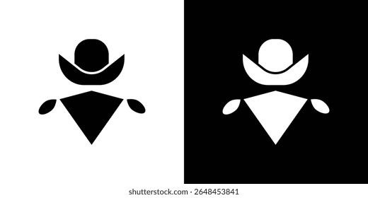 Coleção de símbolos de ícone de Cowboy. Ilustração de stock de vetor plano.