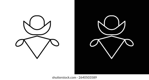 Cowboy icon symbol concept for graphic design, Website, UI. EPS