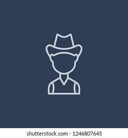 Cowboy icon. Trendy flat vector Cowboy icon on dark blue background from Desert  collection