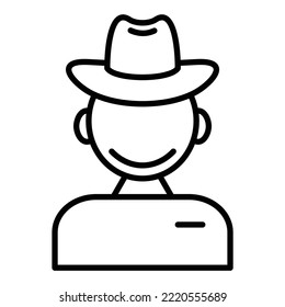 Cowboy icon vector image. Can also be used for web apps, mobile apps and print media.