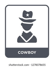 cowboy icon vector on white background, cowboy trendy filled icons from United states of america collection, cowboy vector illustration