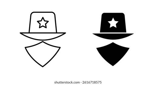 Cowboy icons set for website design