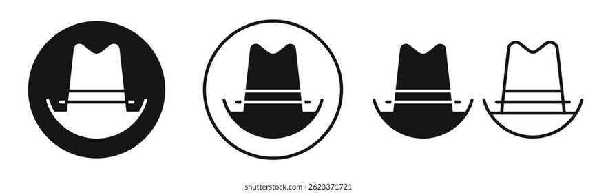 Ícones de Cowboy em preto sólido e estilo contornado