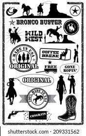 Cowboy Icons, Vector