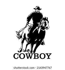 cowboy illustration icon logo design vector	