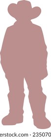 Cowboy einzeln auf Vektorsilhouette