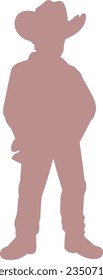 icono de la silueta vectorial aislada de cowboy