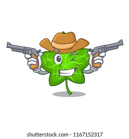 Cowboy ivy leaf isolated on character cartoon