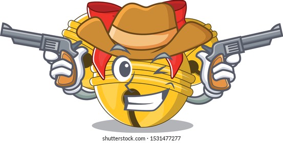 Cowboy jingle bell on cartoon christmas tree