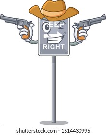 Cowboy keep right with the mascot shape