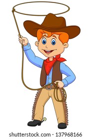 Cowboy Kid Twirling A Lasso