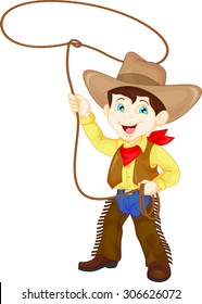 Cowboy Kid Twirling A Lasso