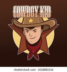 Cowboy Kid Vector Illustration Mascot