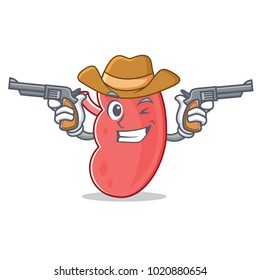 Cowboy kidney character cartoon style