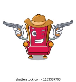 Cowboy king throne character cartoon