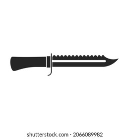 Icono vectorial de cuchillo Cowboy.Icono vectorial negro aislado en cuchillo de vaquero de fondo blanco.