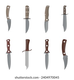 Ilustración De Vector De Cuchillo De Vaquero Con Fondo Blanco De Pintura Y Símbolo Aislado De Cuchillo De Vaquero. Cuchillo de dibujos animados, Hoja de formas horizontales, Elemento de peligro de peligro para el Chef de esquema. 