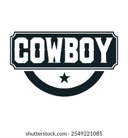 rótulo cowboy vintage emblema retro emblema adesivo moda vetor ilustração modelo design