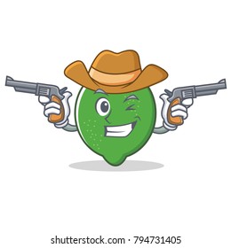 Cowboy lime character cartoon style