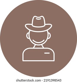Cowboy line circle icon vector image. Can also be used for web apps, mobile apps and print media.