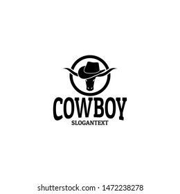cowboy logo concept black vector