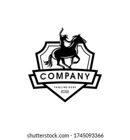 Cowboy logo design. Awesome a cowboy logo. A rodeo cowboy logotype.