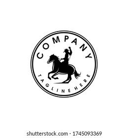 Cowboy logo design. Awesome a cowboy logo. A rodeo cowboy logotype.