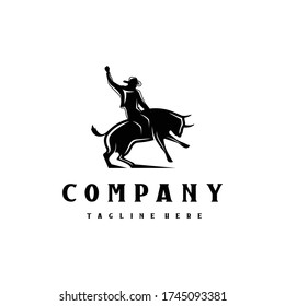 Cowboy Logo Design. Awesome A Cowboy Logo. A Rodeo Cowboy Logotype.