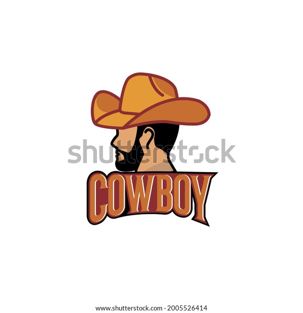 Cowboy Logo Design Inspiration Young Man Stock Vector (Royalty Free ...