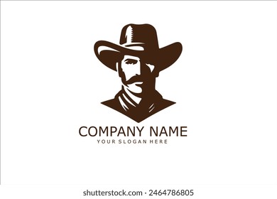 Vector de diseño de logotipo de vaquero con estilo conceptual para la impresión de insignia, emblema y camiseta.