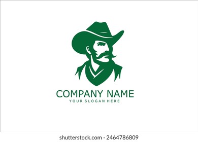 Vector de diseño de logotipo de vaquero con estilo conceptual para la impresión de insignia, emblema y camiseta.