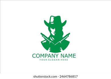 Vector de diseño de logotipo de vaquero con estilo conceptual para la impresión de insignia, emblema y camiseta.